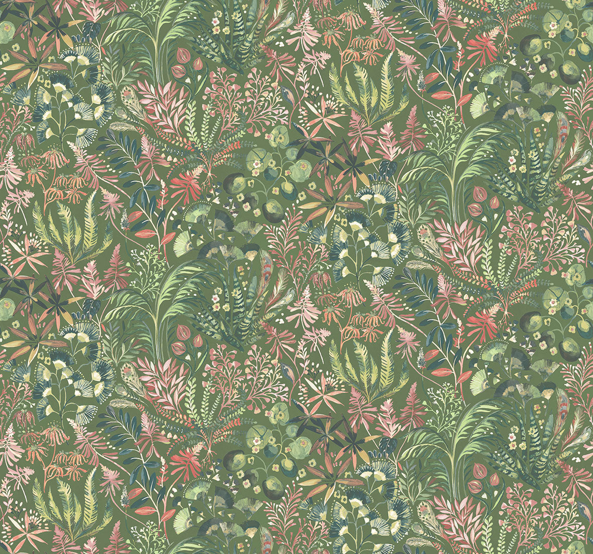 Folium Wallpaper in Jade 11