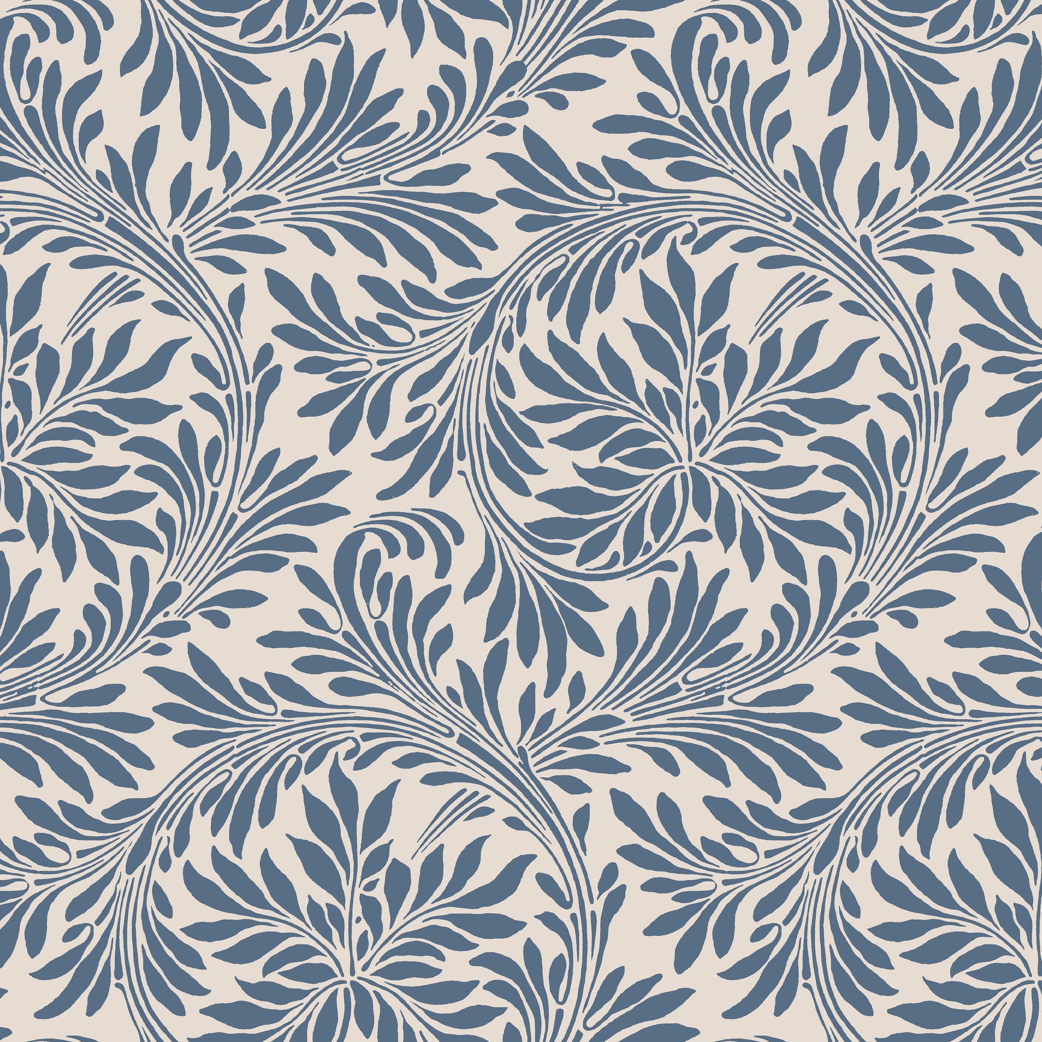 V&A Rolling Leaves - French Blue 29